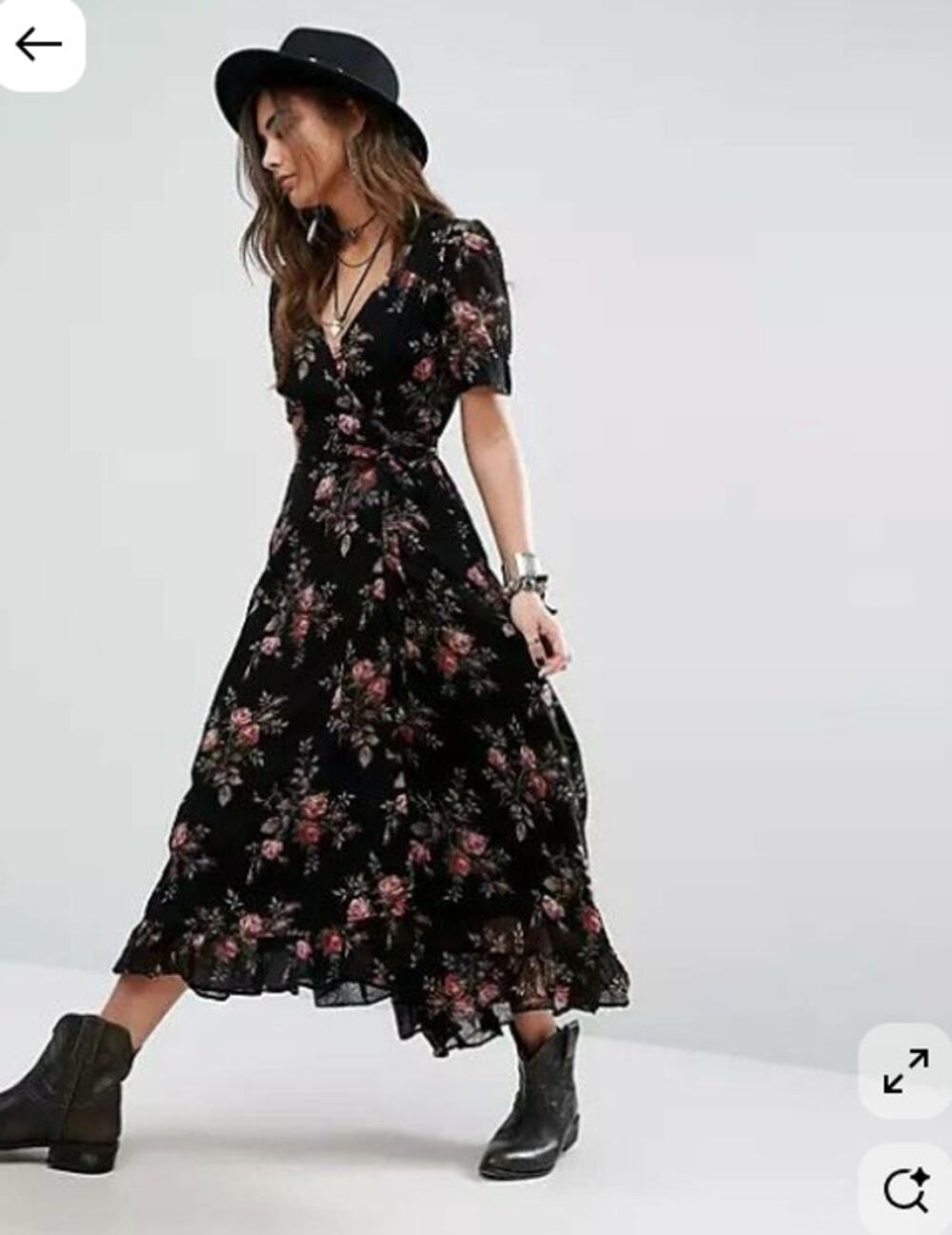 Denim & Supply Ralph Lauren Wrap Dress Size XL Dark Floral Country Romantic